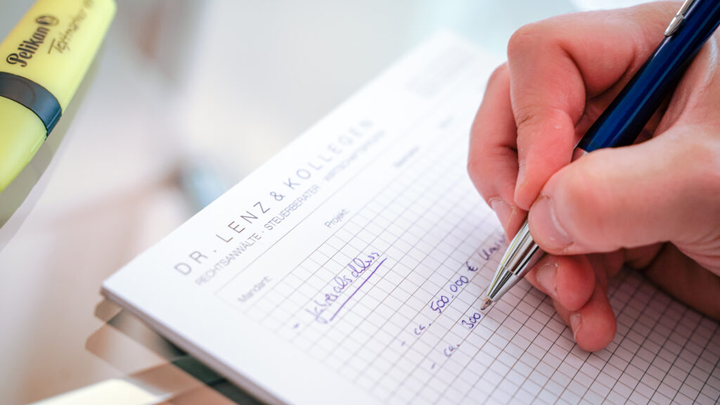 DR. JÜRGEN H. LENZ & KOLLEGEN - handschriftliche Notizen - News